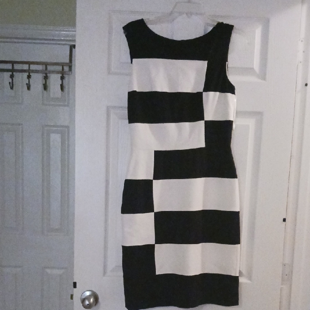 White House Black Market  Black and White Checkered Dress